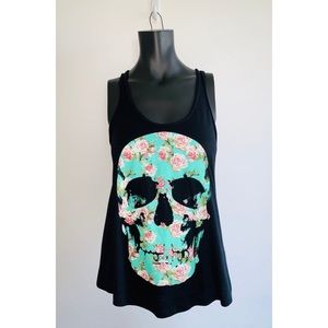 Empyre black skull racerback tank small NWT